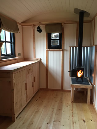 shepherds hut - interior